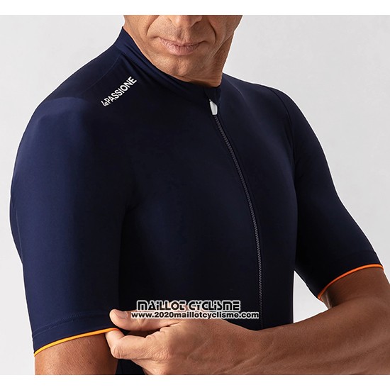 2019 Maillot Ciclismo La Passione Bleu Blanc Manches Courtes et Cuissard